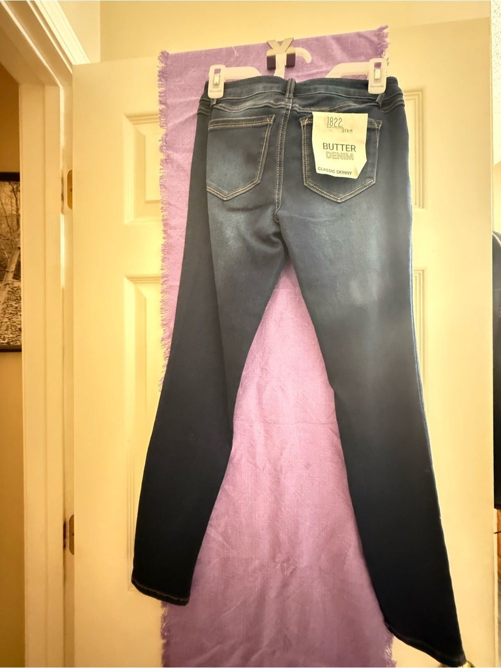 1822 Denim Women's Dark Blue High-Rise Skinny Jeans - Picture 3 of 4